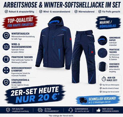 Letzter Verkaufstag-Offizieller Markenshop-Softshelljacke x Bundhose Set