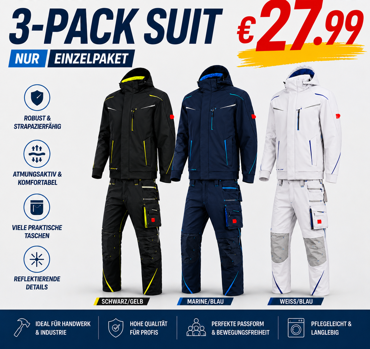 Letzter Verkaufstag-Offizieller Markenshop-Softshelljacke x Bundhose Set