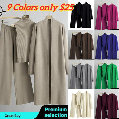 Sweater Set with Sleeveless Vest 3-Piece Set