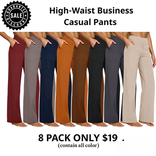 ⚡Women's High-Waisted Business Casual Wide Leg Pants with Pockets
