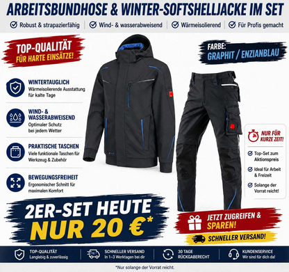 Letzter Verkaufstag-Offizieller Markenshop-Softshelljacke x Bundhose Set
