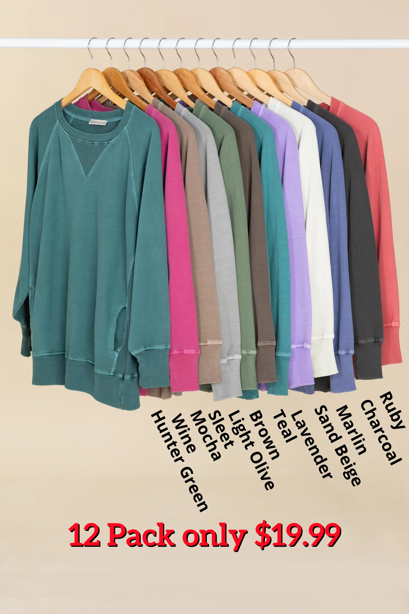 Pigment Dyed Sweatshirt With Pockets